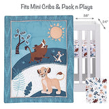 Lambs & Ivy (LAMCR) Lion King Adventure 3-Piece Mini Crib Bedding Set, Blue (790020) Lambs & Ivy