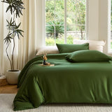 DOZ Duvet Cover Set, 100% Viscose derived from Bamboo, Organically Grown, Buttery Soft, Cooling Duvet Covers, High GSM, 1 Duvet Cover and 2 Pillowcases, 90"x90" (Forest, Full/Queen) DOZ by SIJO