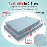 Matini Home Memory Foam Futon Mattress, Foldout Couch Futon Mattress - Full XL (Laguna) - Comfortable and Heavy Duty Sofa Bed, Thick Corded Cushion for All (Frame NOT Included) Matini Home