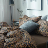 Leopard Print Comforter Set King Soft Fluffy Animal Cheetah Printed Comforter Set 3 Pieces Brown Black Floral Bedding Farmhouse Leopard Pattern King Size Comforter with 2 Pillowcases for All Season LifeTB
