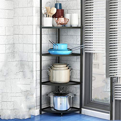MAGCOLOR 5-Tier Kitchen Corner Shelf Rack, Free Standing Pot Rack for Organizer Stainless Steel Cookware Stand MAGCOLOR