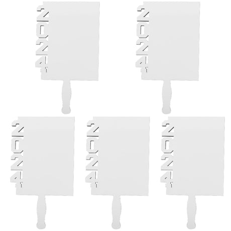 Ciieeo 5pcs Graduation Decoration Fan Picture Frame Graduation Picture Centerpieces Sublimation Photo Blanks Grad Decoration 2024 Graduation Frame Photo Frame Handheld White Ciieeo