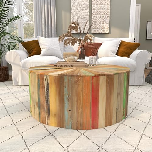 Deco 79 Reclaimed Wood Geometric Handmade Living Room Coffee, Center Table 38" x 38" x 16", Brown Deco 79