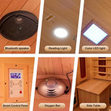 AURGOD Corner Sauna for 1 Person, Infrared Wooden Sauna Room, Luxurious Canadian Hemlock Home Sauna with Recliner, 2300 W 8 Heating Element, Low EMF Full Size Indoor Spa-Fast Delivery AURGOD