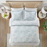 Harbor House Cotton Comforter Set - Coastal Oceanic Sealife Design, All Season Down Alternative Bedding with Matching Shams, Bedskirt, Maya Bay, Seafoam Blue King(108"x96") 4 Piece Harbor House