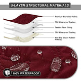 100% Waterproof Recliner Chair Cover, Recliner Chair Covers for Reclining Chair, Non-Slip Fabric Recliner Couch Cover for Living Room, for Pets Kids Protector, Washable (Wine Red, 23.6"Recliner Chair)