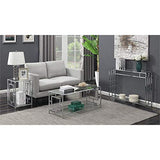 Convenience Concepts Town Square Chrome Console Table 42" - Contemporary Modern Sofa Table with Storage Shelf, Narrow Entryway Hall Table for Living Room, Bedroom, Bathroom, Glass/Chrome Convenience Concepts