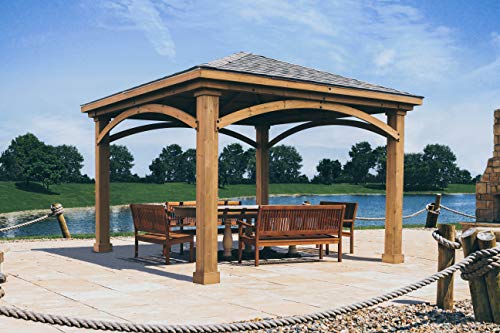 Handy Home Products 19360-6 Brezina 12'x12' Cedar Residential Pavilion and Gazebo - WoodArtSupply