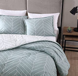 City Scene - King Comforter Set, Soft & Reversible Cotton Bedding for Year Round Comfort, 3 Piece Bed Set with Matching Pillowcases (Ceres Mint) City Scene