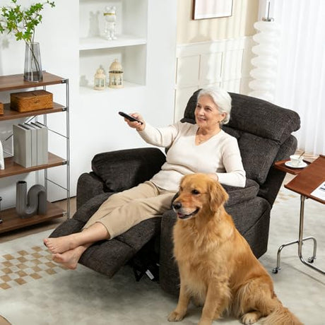 FuPatio 4 Motor Power Lift Recliner Chair for Elderly, 400LBS Big Man Oversized Lay Flat Recliner with Massage Heat, Zero Gravity Electric Lift Chair, Adjustable Headrest, Cup Holders,Dark Grey FuPatio