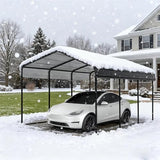 Big RED 10X15FT Metal Carport, Heavy Duty Steel Carport, Portable Garage with Enhanced Metal Frame, Outdoor Car Shelter for Car and Tractors BIG RED