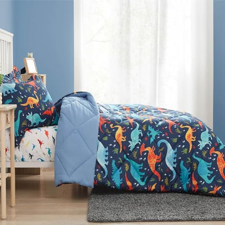 PPOLCA Twin Dinosaur Kids Bedding Set for Boys, 2 Pieces Twin Dinosaur Kids Comforter Sets for Boys, Super Soft Lightweight for All Seasons, Includes 1 Comforter (66"x86") and 1 Pillowcase(20"x26"+2") PPOLCA