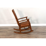 Pemberly Row Farmhouse Mahogany Wood Rocking Chair in Dark Chocolate Pemberly Row