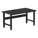 Borroughs 60" Adjustable Workbench, Painted Steel Top Heavy-Duty Workstation, 2000 LB Capacity Worktable for Workshop, Garage, School, Office, Home, 60" W x 34" D Borroughs