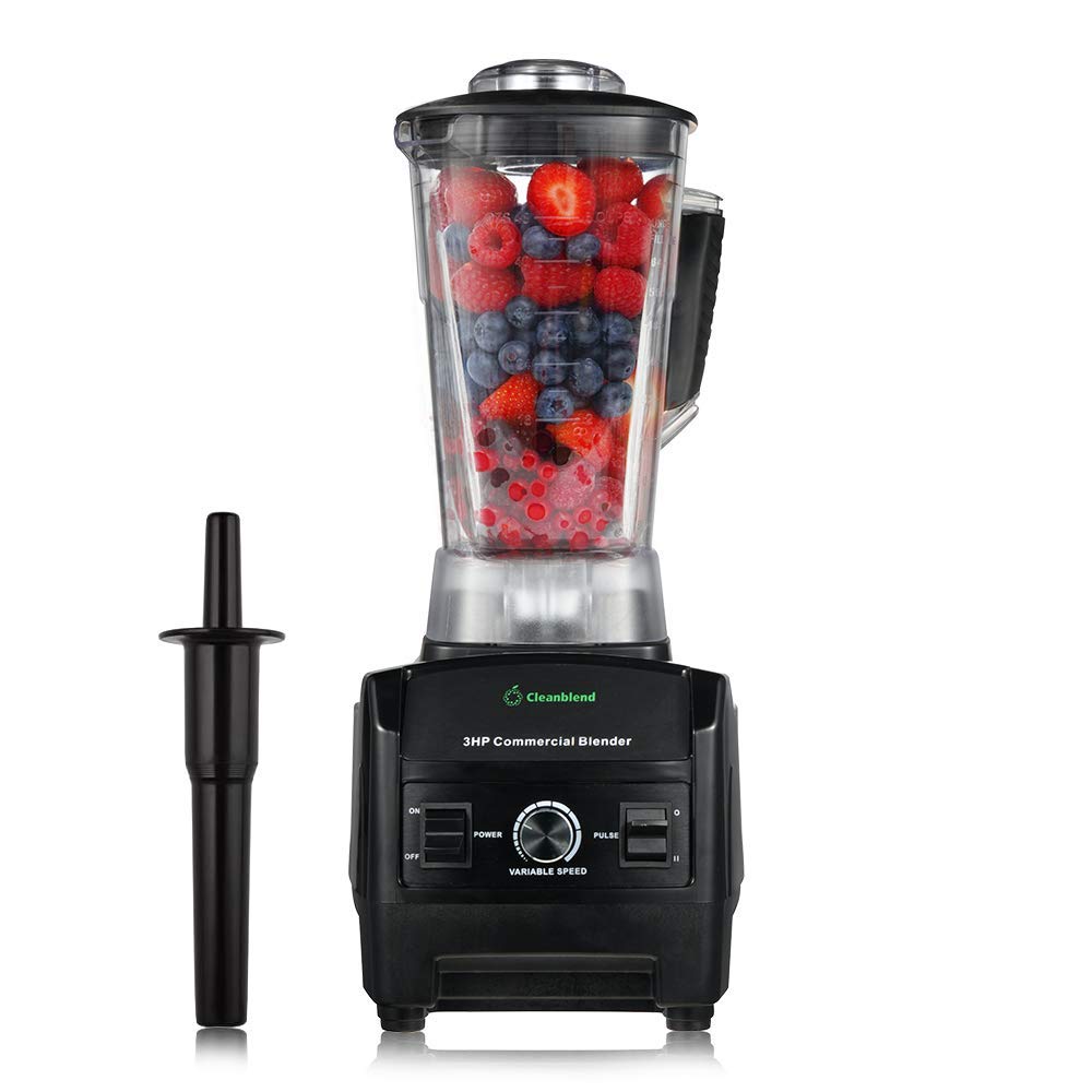 Cleanblend Commercial Blender with 5-Year Full Warranty - 1800W, 3HP, 64oz High-Performance Professional Countertop Blender with Stainless Steel Blades Cleanblend