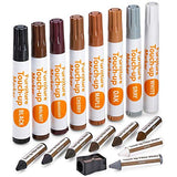 Katzco Furniture Repair Kit Wood Markers - 17 Pcs Set with Sharpener - Furniture Touch Up Markers for Floors, Bedposts, and Molding - Furniture Katzco