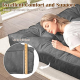 Bliss Homey 8" Futon Mattress Full Size 54" x 80", Extra Thick Floor Futon Mattress Comfy Sleeping Mat, Foldable Velvet Futon Sofa Bed for Camping, Guest, Dorm, Drak Gray(Frame Not Included) Bliss Homey