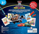 Disney/Pixar Cars on the Road Deluxe Poster Paint & Color - Coloring Book for kids, 80 illustrations, 10 watercolor paints, 12 crayons, 1 paint brush (Deluxe Poster and Paint) Phidal