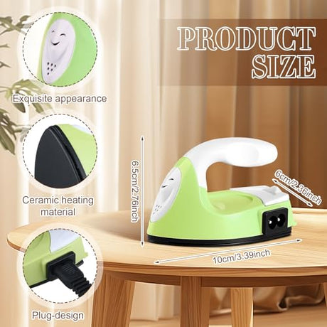 Zhehao 4 Pcs Mini Craft Iron Small Heat Press 3.39 x 2.36 x 2.56 Portable Heat Transfer Machine with Charging Base Accessories DIY Clothe Bead Patch Bag Hat Vinyl(Light Pink, Red, Green, Orange) Zhehao