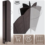 Rose Home Fashion 6 ft Tall Room Divider, Room Dividers and Folding Privacy Screens, 15.7in Privacy Screen 4 Panel Partition Temporary Wall Separation for Private, Dark Coffee Rose Home Fashion