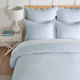 Levtex Home Martha Stripe Blue Reversible King/Cal King Comforter Set (106x94in) with 2 Pillowcases (36x20in) - Stripe Bedding - Blue, White - Cotton King Size Comforter Set - Lofty, Soft Levtex Home