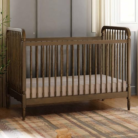 Namesake Liberty 3-in-1 Convertible Spindle Crib with Toddler Bed Conversion Kit in Natural Walnut, Greenguard Gold and FSC® Certified NAMESAKE