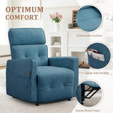 Korser Power Recliner Chair for Adults, Electric Recliner Chairs for Living Room, Comfy Recliners Cashmere Reclining Chair with One-Touch Adjustment & Side Pockets for Reading, Bedroom, Lounge, Blue