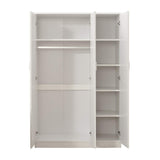 Panana 3 Door Armoires Wardrobe Closet with Clothes Hanging Rail, 6 Storage Shelves Cupboard Unit Bedroom Furniture Panana