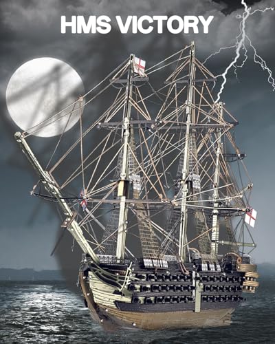 Piececool 3D Metal Puzzles for Adults, HMS Victory Battleship Model Kits Crafts for Adults to Build DIY Models Puzzles, Ideal Creative Great Gift for Family Time Home Decor- 389Pcs