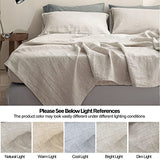 Simple&Opulence 100% Linen Sheet Set 4pcs Basic Style, Deep Pocket, Natural French Washed Flax Solid Color Soft Breathable Bed Sheets - Linen, Queen Simple&Opulence