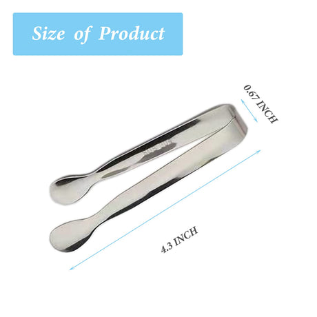 6PCS Ice Tongs Mini Sugar Tongs 4.25Inch Stainless Steel Small Serving Tongs, Small Kitchen Tiny Tongs for Appetizers,Tea Party, Coffee Bar, Desserts by Sunenlyst (Silver) Sunenlyst