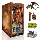 Strucwood Book Nook Kit with LED Light - 3D Wooden Puzzles Book Nook for Book Shelf Decor - DIY Dollhouse Kit - Book Nook Decor with Dust Cover - Magic Book Nook (SQ-05)