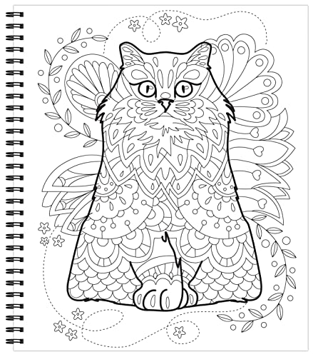 Large Print Easy Color & Frame - Cats (Stress Free Coloring Book) WoodArtSupply