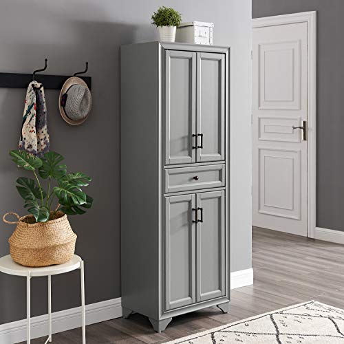 Crosley Furniture Tara Pantry, Distressed Gray - WoodArtSupply