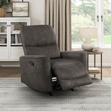 Lexicon Manual Rocker Recliner Chair, Polished Microfiber Manual Reclining Chair with Overstuffed Backrest, Comfy Nursery Recliner for Living Room/Office/Bedroom/Apartment, Easy Assembly, Chocolate