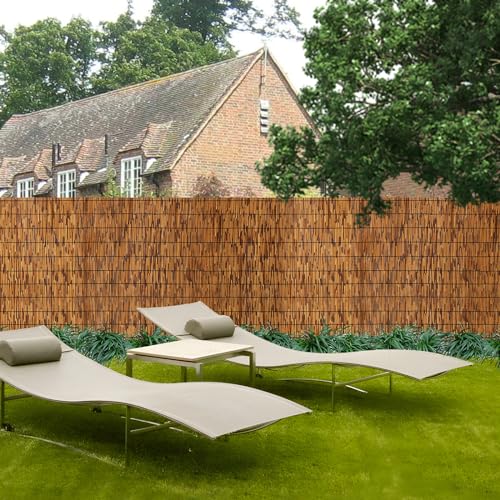 TOOKNIN 1 Pack Natural Reed Fence,4FT X 16.4FT Bamboo Fencing Privacy Reed Screening for Outdoor, Gallery, Restaurant, Hotel, Patio (Brown) TOOKNIN