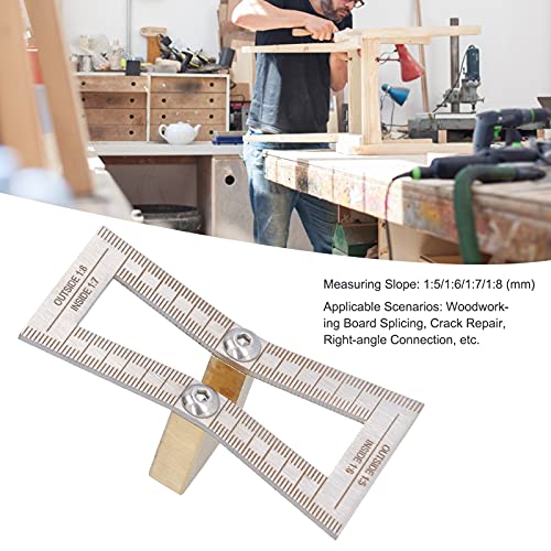 Dovetail Marker Jig, Stainless Steel Woodworking Dovetail Scribing Gauge, Dovetail Guide Measuring Tool with 1:5/1:6/1:7/1:8 Slopes Yuecoom