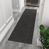 Ottomanson Solid Design Non-Slip Rubberback 3x10 Indoor/Outdoor Runner Rug for Hallway, Kitchen, Living Room, Garage, Patio, 2'7" x 9'10", Black Ottomanson