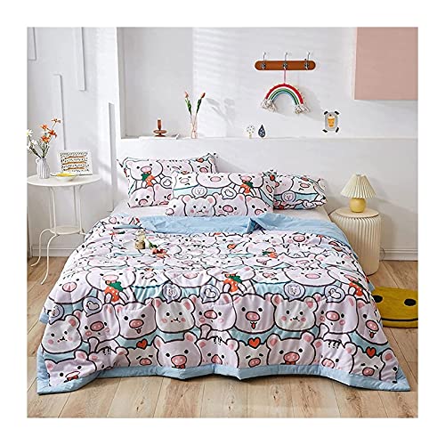 Quilt Cool Summer Quilt Blanket Thin Air-Conditioning Quilt Fiber Summer Duvet Bedspread Single Double Sleep Dry Breathable and Washable Summer Cool Quilt (Color : E Size : 150X200) (C 200X230) WoodArtSupply