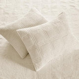 Levtex Home Cloud Waffle King/Cal King Quilt Set (106x92in) and 2 Pillow Shams (36x20) - Box Quilted Waffle Texture - Undyed Cream - Cotton King Size Quilt Bedding Set - Lightweight Soft Pre-Washed Levtex Home