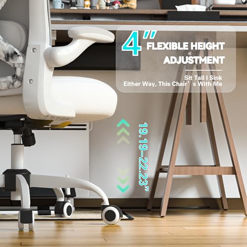 CASASIO Office Desk Chair with Ergonomic Lumbar Support, Extra-Thick Seat Cushion, Flip-up Arms, Breathable Mesh Back, Computer Task Chair for Home Office CASASIO