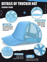 Tarpop 10 Pcs Sublimation Blank Trucker Hats Bulk Mesh Baseball Cap Polyester Mesh Trucker Hat for Men and Women (Bright Colors) Tarpop