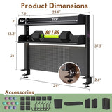 Clamp On Desk Shelf Organizer with Pegboard Desk Hutch Dorm with Storage Bookshelf Desk Top Organizer Shelf Multi-Purpose White & Black Desktop Shelves & Office Shelves (Black, W - 23.6") Lefedrasticity