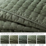 WDCOZY King Size Quilt Bedding Sets with 2 Pillow Shams, Lightweight Soft Bedspread Coverlet, Quilted Blanket Thin Comforter Bed Cover for All Season, 3 Pieces, 104x90 inches, Moss Green WDCOZY