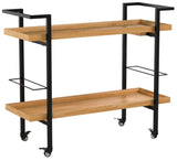 Christopher Knight Home Gerard Industrial Wooden Bar Cart, Natural Finish / Black Christopher Knight Home