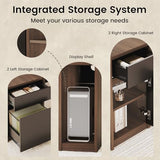 ModernMate Executive Standing Desk with Drawers & Storage, 71'' Adjustable Electric Stand Up Wood Desk with Privacy Panel, AC/USB, File Cabinet, Large One-Piece Destop for Home Office, Black Walnut ModernMate