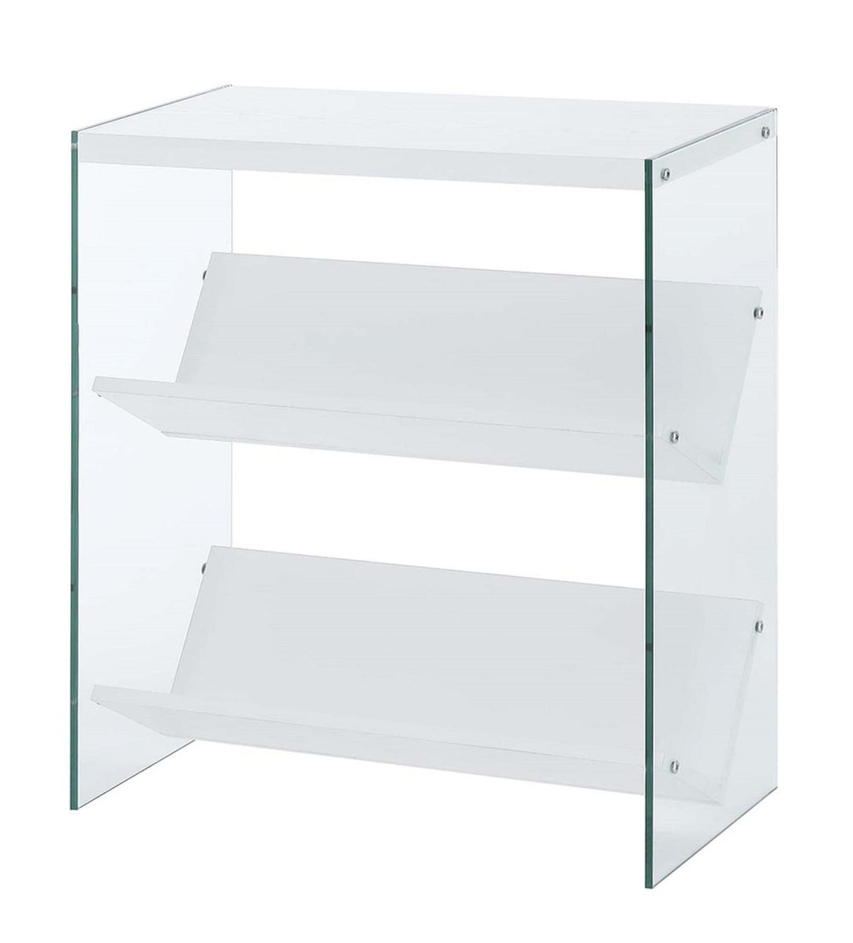 Convenience Concepts Soho Bookcase, White / Glass Convenience Concepts