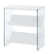Convenience Concepts Soho Bookcase, White / Glass Convenience Concepts