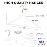 Andaz Press Personalized Bridal Hangers, Premium White Wooden Hangers for Wedding Dress, Bridesmaid Dresses, Bridal Party, Custom Name Wedding Gift, Andaz Press