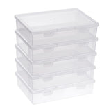 BTSKY Clear Plastic Storage Box with Flap Lid, Multipurpose Craft Organizers and Storage Box Art Supply Storage Organizer Plastic Sewing Box for Beads Pencils Notebooks, 6 Pack Small BTSKY